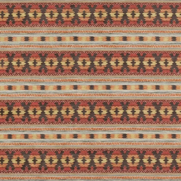 Dorian Fabric - Tomato / Ochre swatch