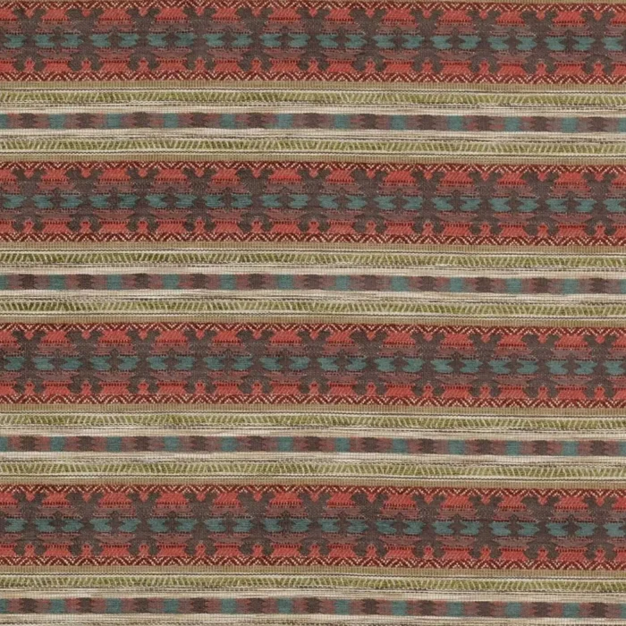 Dorian Fabric - Red / Teal swatch
