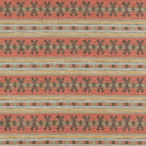 Dorian Fabric - Tomato / Green by multicolour traditional jacquard fabric from Colefax & Fowler
