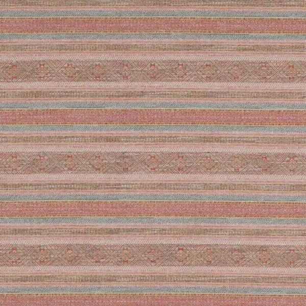 Silas Fabric - Pink / Sienna by multicolour striped woven fabric from Colefax & Fowler