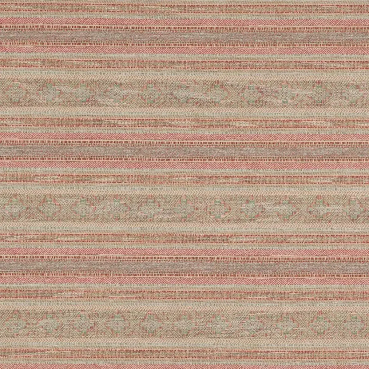 Silas Fabric - Red / Green by green striped woven fabric from Colefax & Fowler