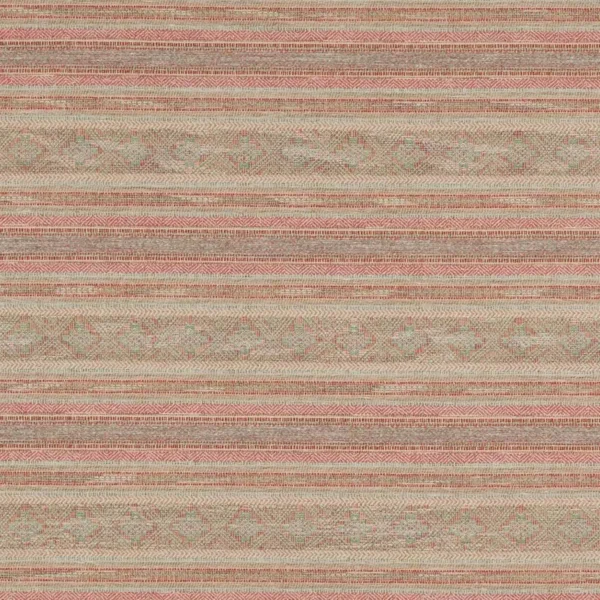Silas Fabric - Red / Green by green striped woven fabric from Colefax & Fowler