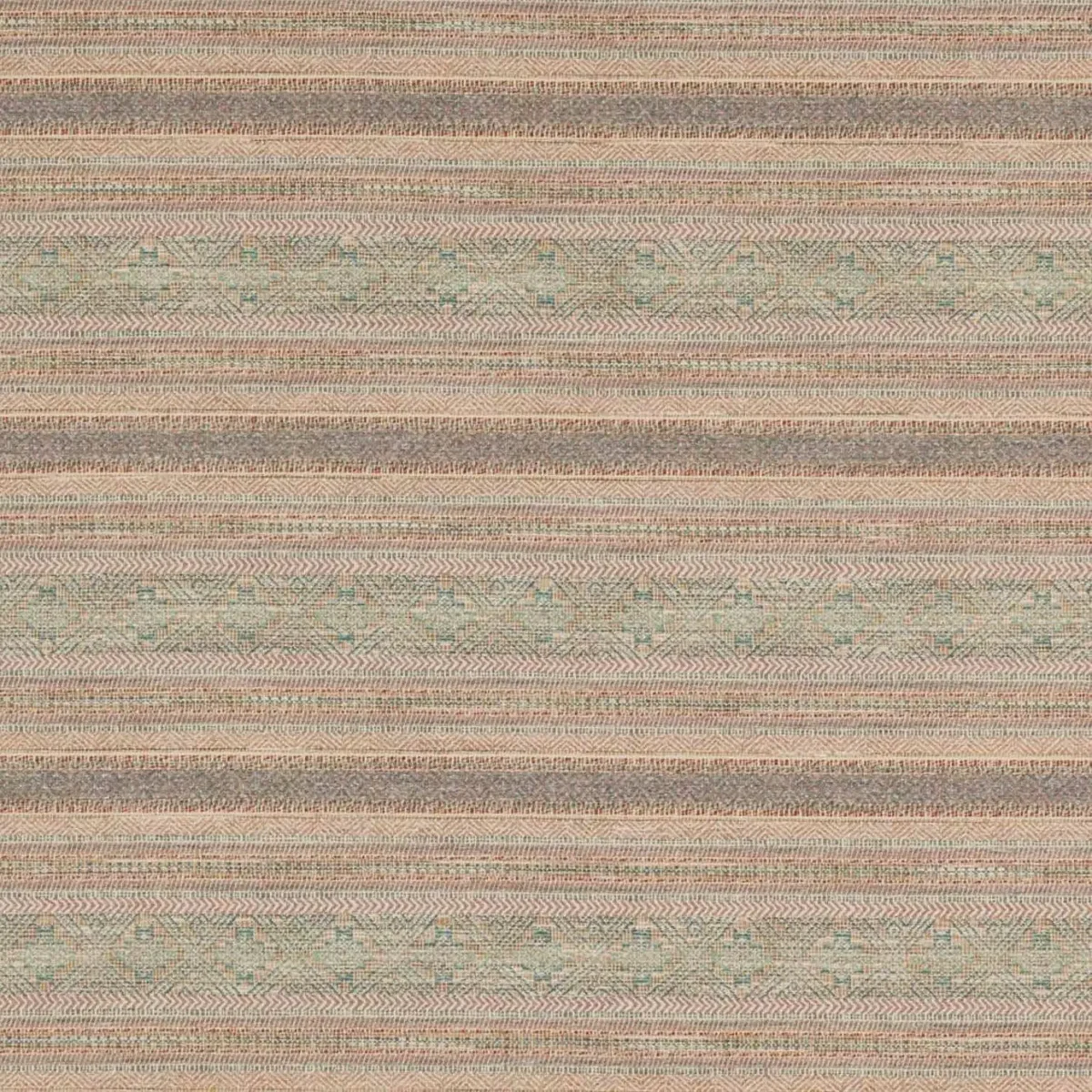 Silas Fabric - Aqua / Taupe by brown striped woven fabric from Colefax & Fowler