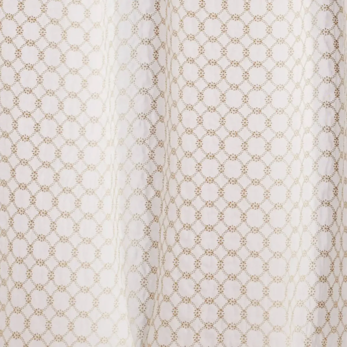 Phoebe Cotton Fabric - Ivory by white geometric cotton fabric from Colefax & Fowler