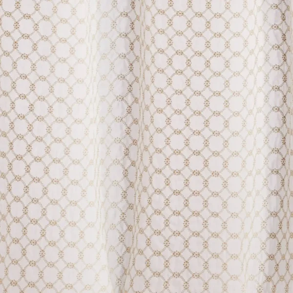 Phoebe Cotton Fabric - Ivory by white geometric cotton fabric from Colefax & Fowler