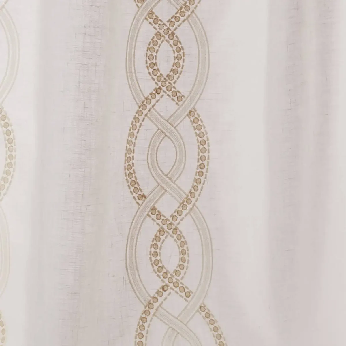 Wickham Stripe Fabric - Ivory by white contemporary cotton fabric from Colefax & Fowler