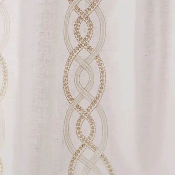 Wickham Stripe Fabric - Ivory by white contemporary cotton fabric from Colefax & Fowler