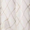 white geometric voile-sheer fabric from Colefax & Fowler