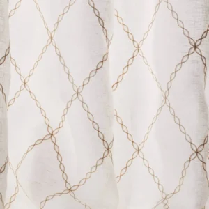white geometric voile-sheer fabric from Colefax & Fowler