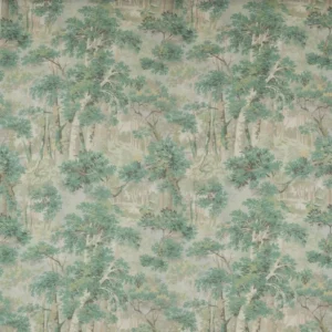 green botanical linen fabric from Colefax & Fowler