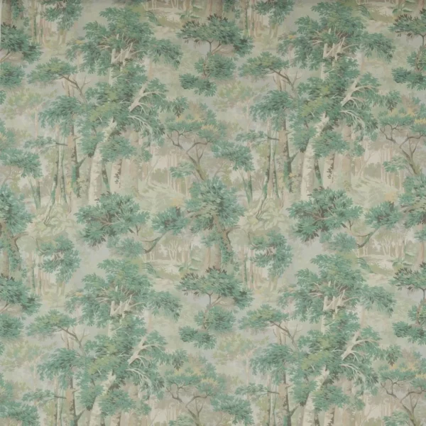 Arden Fabric - Leaf Green by green botanical linen fabric from Colefax & Fowler