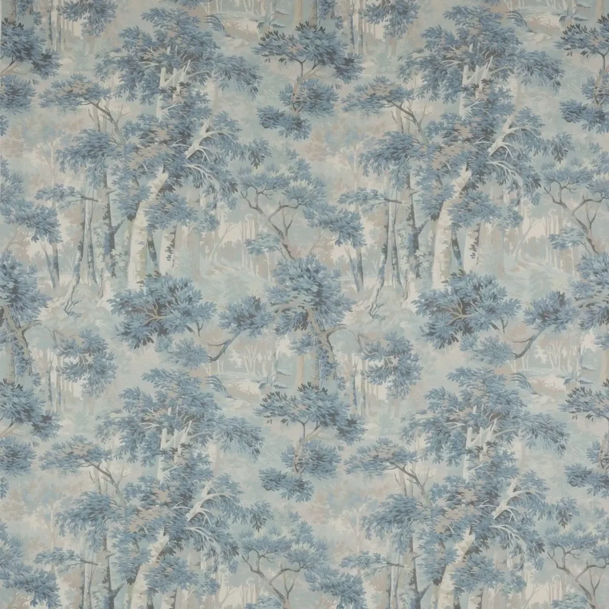 Arden Fabric - Blue by blue botanical linen fabric from Colefax & Fowler