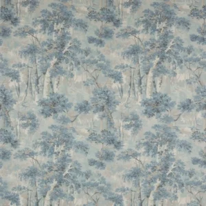 blue botanical linen fabric from Colefax & Fowler