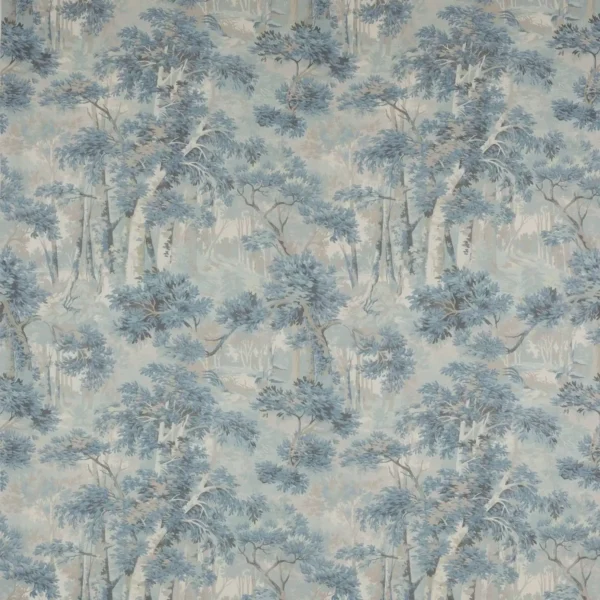 Arden Fabric - Blue by blue botanical linen fabric from Colefax & Fowler