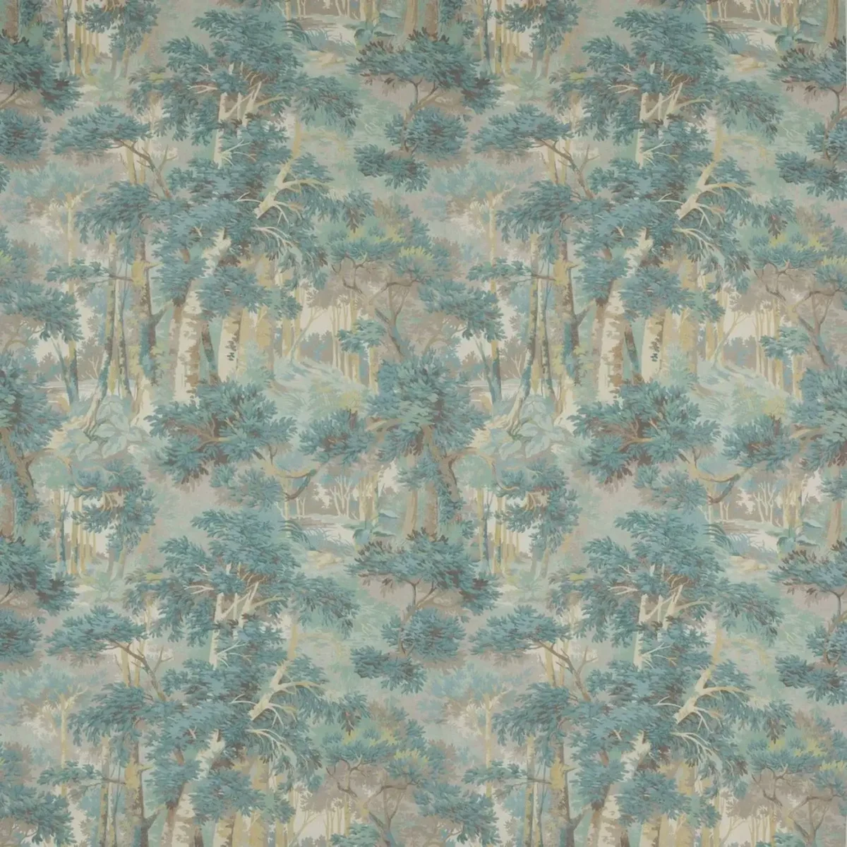 Arden Fabric - Forest Green by blue botanical linen fabric from Colefax & Fowler