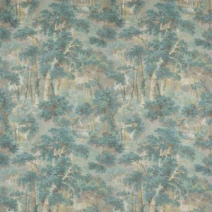 blue botanical linen fabric from Colefax & Fowler