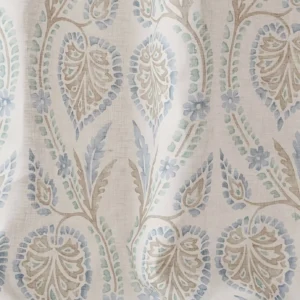 blue botanical linen fabric from Colefax & Fowler
