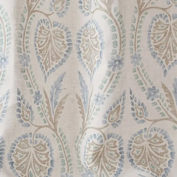 Dereham Fabric - Blue by blue botanical linen fabric from Colefax & Fowler
