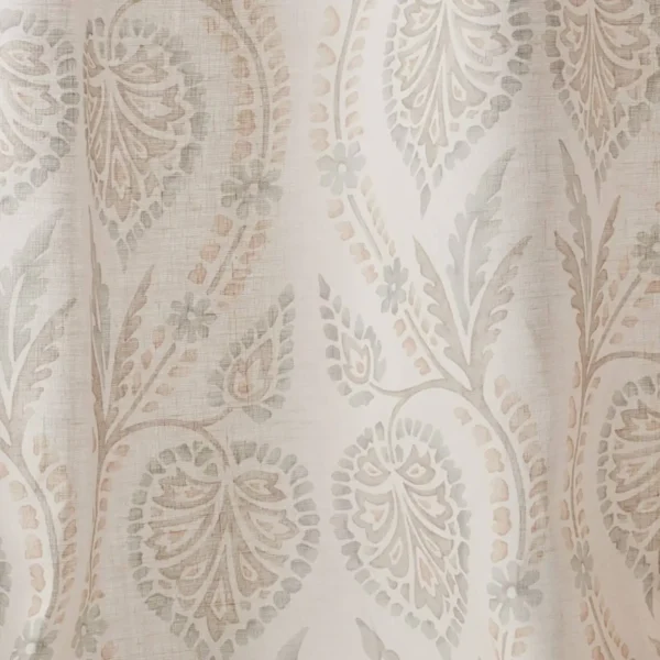 Dereham Fabric - Silver by black-grey botanical linen fabric from Colefax & Fowler