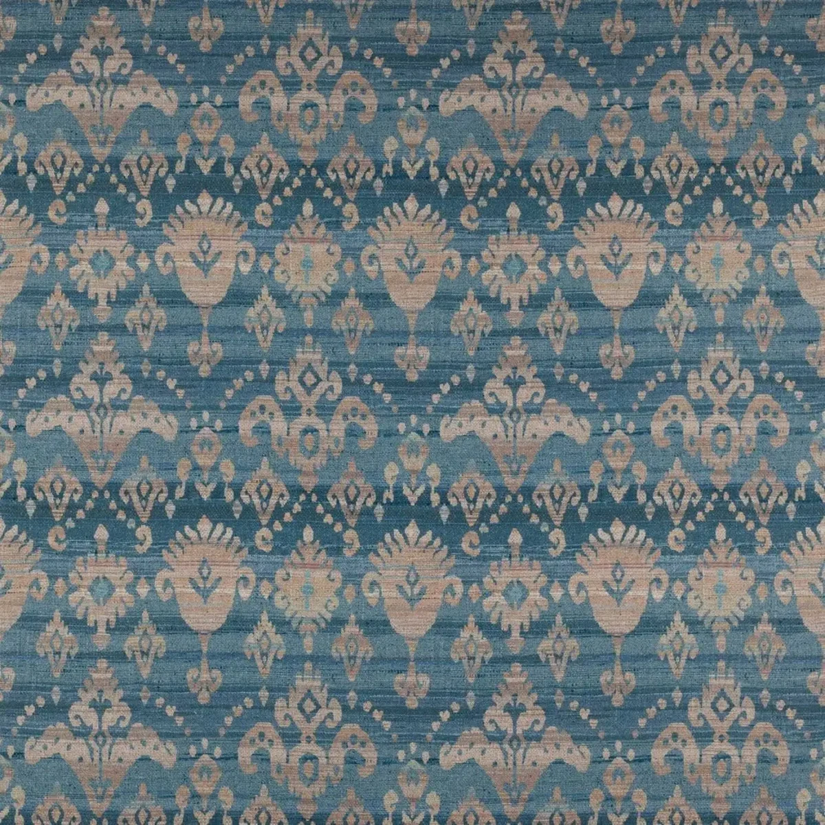 Brunello Fabric - Blue by blue traditional linen fabric from Colefax & Fowler