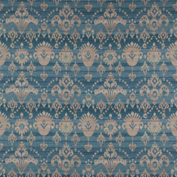 Brunello Fabric - Blue by blue traditional linen fabric from Colefax & Fowler