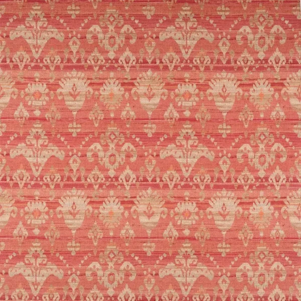 Brunello Fabric - Red by red traditional linen fabric from Colefax & Fowler
