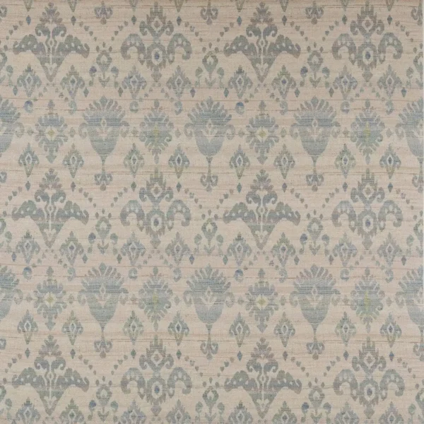 Brunello Fabric - Old Blue by blue traditional linen fabric from Colefax & Fowler