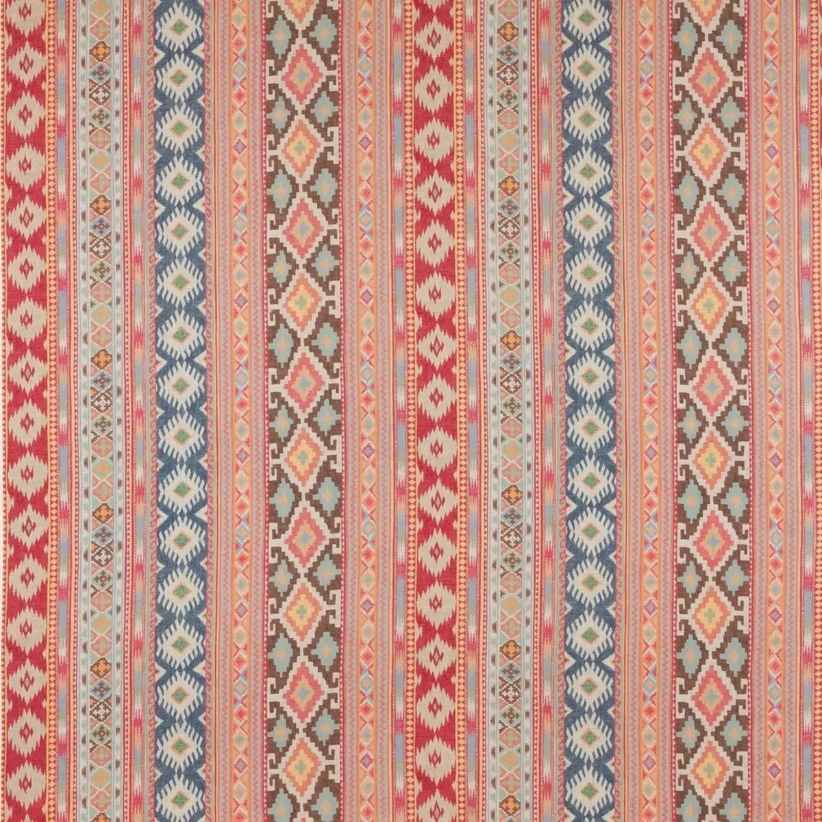 Delgado Fabric - Red / Sienna by multicolour traditional printed fabric from Colefax & Fowler