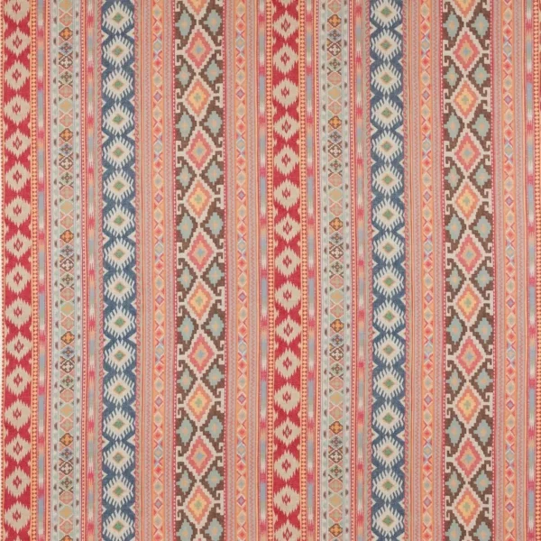 Delgado Fabric - Red / Sienna by multicolour traditional printed fabric from Colefax & Fowler