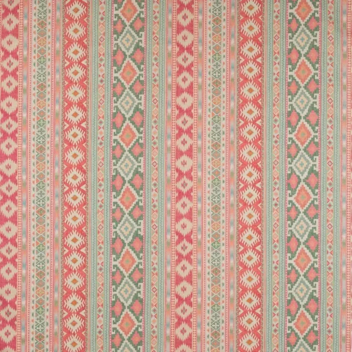 Delgado Fabric - Tomato / Sage swatch