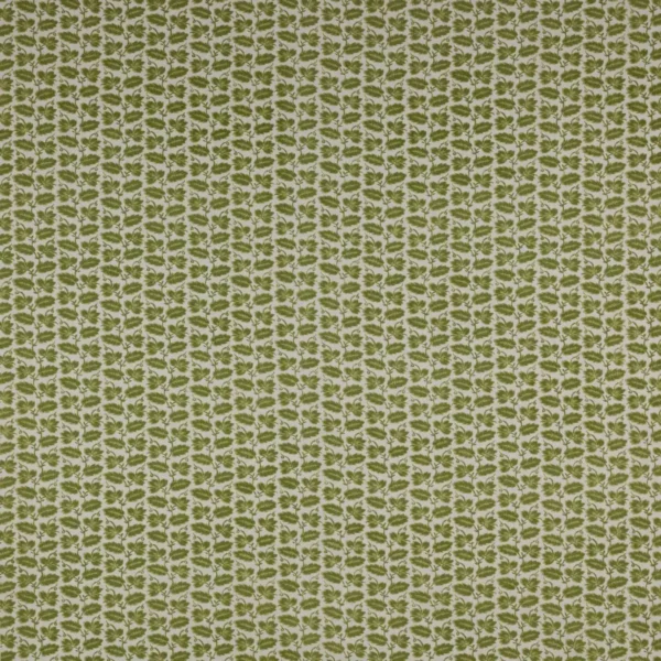Leaf Stripe Fabric - Leaf Green by green botanical linen fabric from Colefax & Fowler