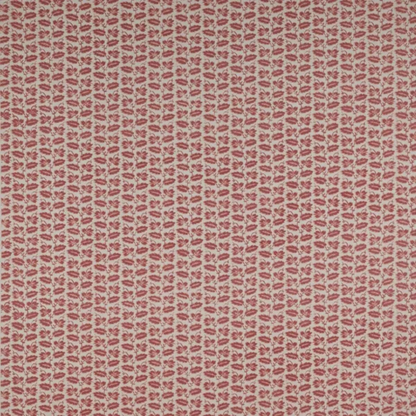 Leaf Stripe Fabric - Pink by pink botanical linen fabric from Colefax & Fowler