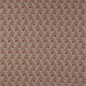 red botanical linen fabric from Colefax & Fowler