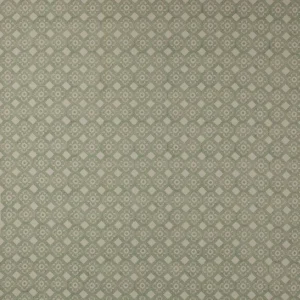green geometric linen fabric from Colefax & Fowler