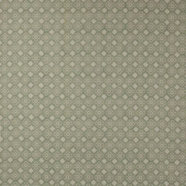 green geometric linen fabric from Colefax & Fowler