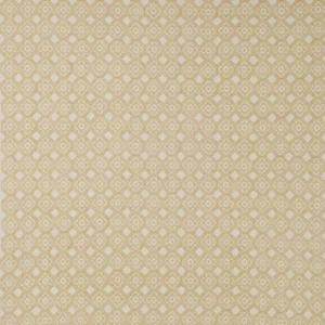 yellow geometric linen fabric from Colefax & Fowler