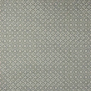 blue geometric linen fabric from Colefax & Fowler