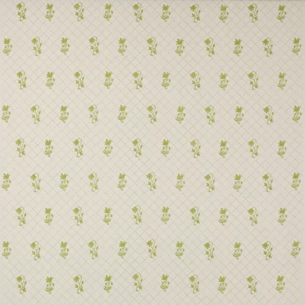 Berkley Spring Fabric - Lime Green by green botanical linen fabric from Colefax & Fowler