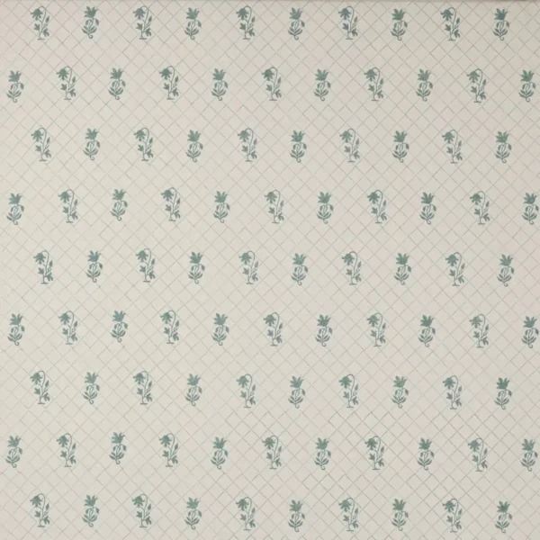blue botanical linen fabric from Colefax & Fowler