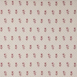 red botanical linen fabric from Colefax & Fowler