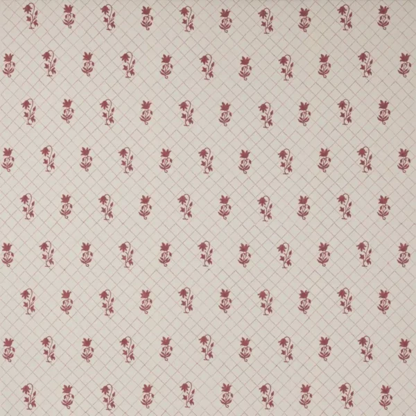 Berkley Spring Fabric - Red by red botanical linen fabric from Colefax & Fowler