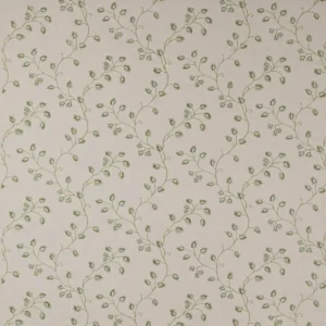 green botanical embroideried fabric from Colefax & Fowler