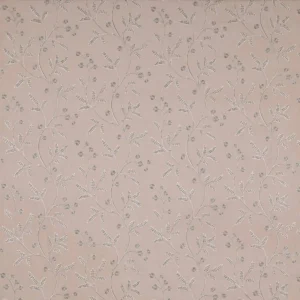 pink botanical embroideried fabric from Colefax & Fowler
