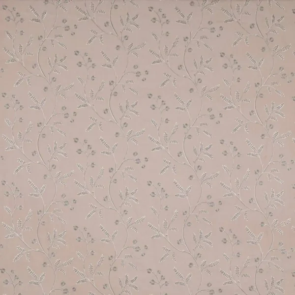 Honiton Fabric - Pink by pink botanical embroideried fabric from Colefax & Fowler