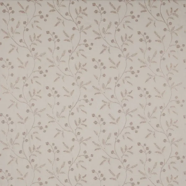 white botanical embroideried fabric from Colefax & Fowler
