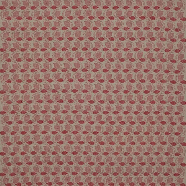 Ashmead Fabric - Red by red botanical linen fabric from Colefax & Fowler