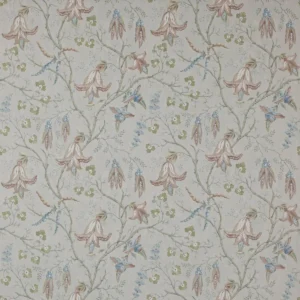 blue botanical linen fabric from Colefax & Fowler