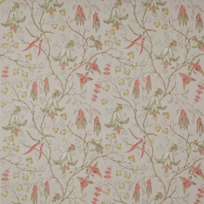Cristabel Fabric - Tomato / Green swatch