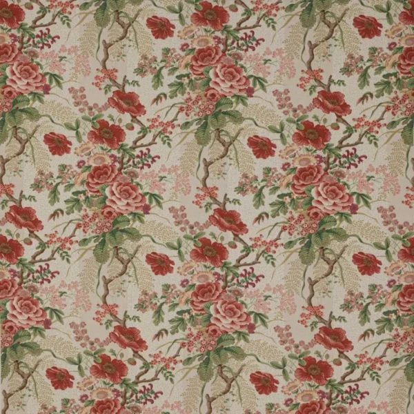 green botanical linen fabric from Colefax & Fowler