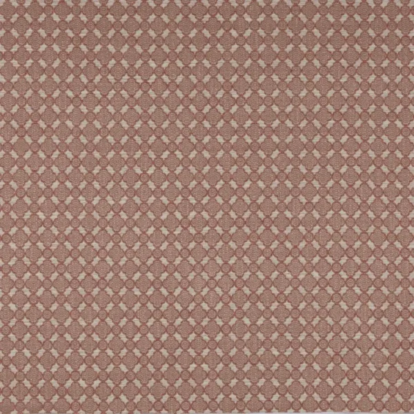 red geometric jacquard fabric from Colefax & Fowler